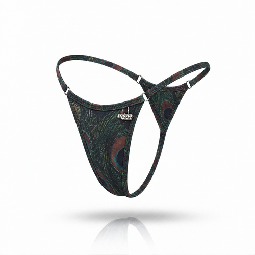 Peacock Print Micro Bikini Bottoms